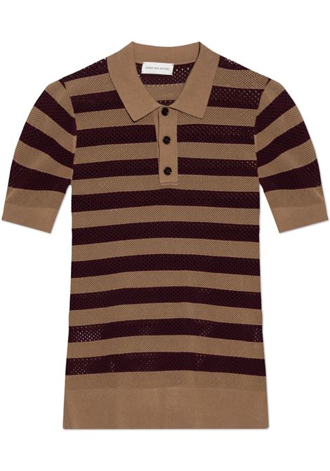 Polo a righe mercy in marrone e beige Dries van noten - uomo DRIES VAN NOTEN | 2510212141701102